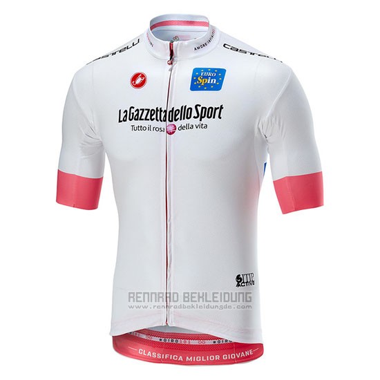 2018 Fahrradbekleidung Giro D'italien Wei Trikot Kurzarm und Tragerhose